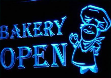 OPEN Bakery Shop Bread Display Neon Light Signs